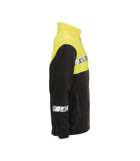 Mens 7300 Fleece Jacket Black Yellow Projob