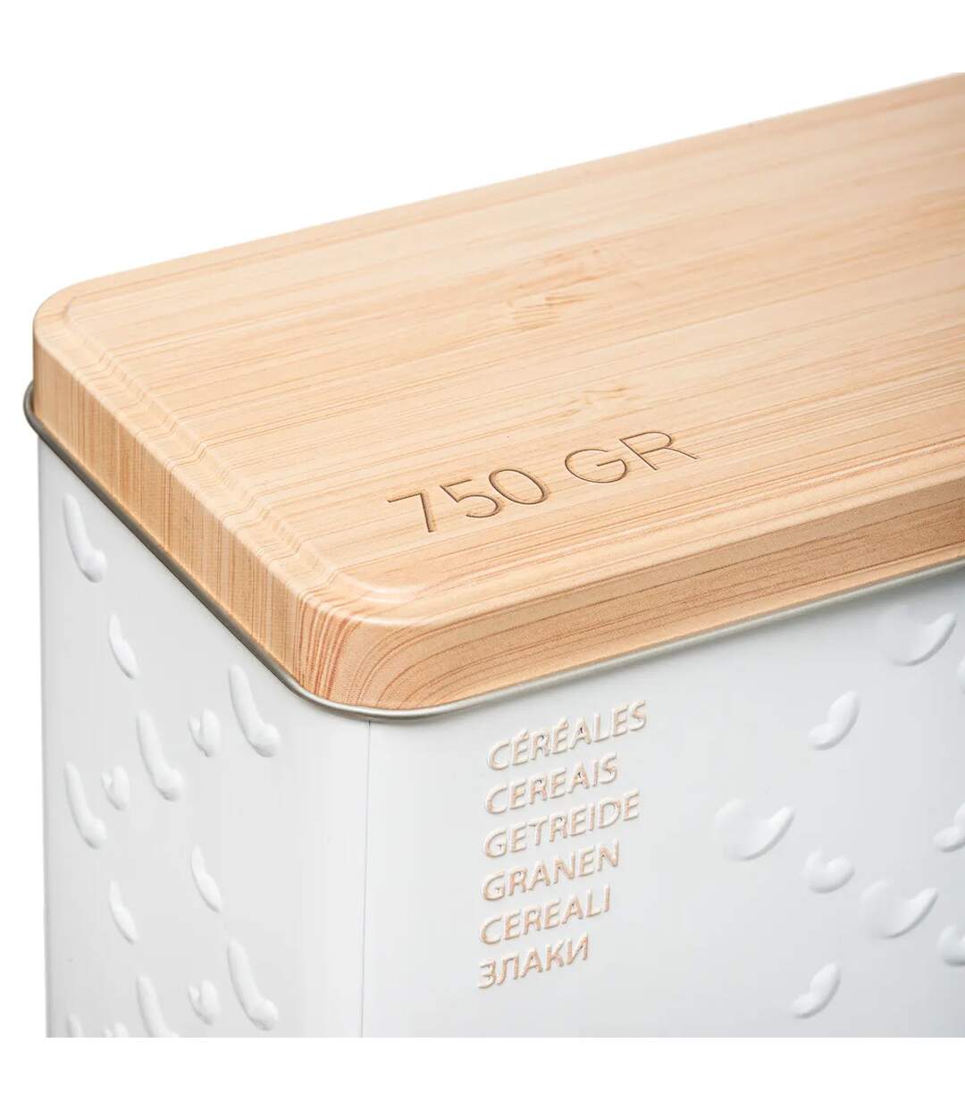 Boîte à Céréales Scandi 24cm Blanc-3