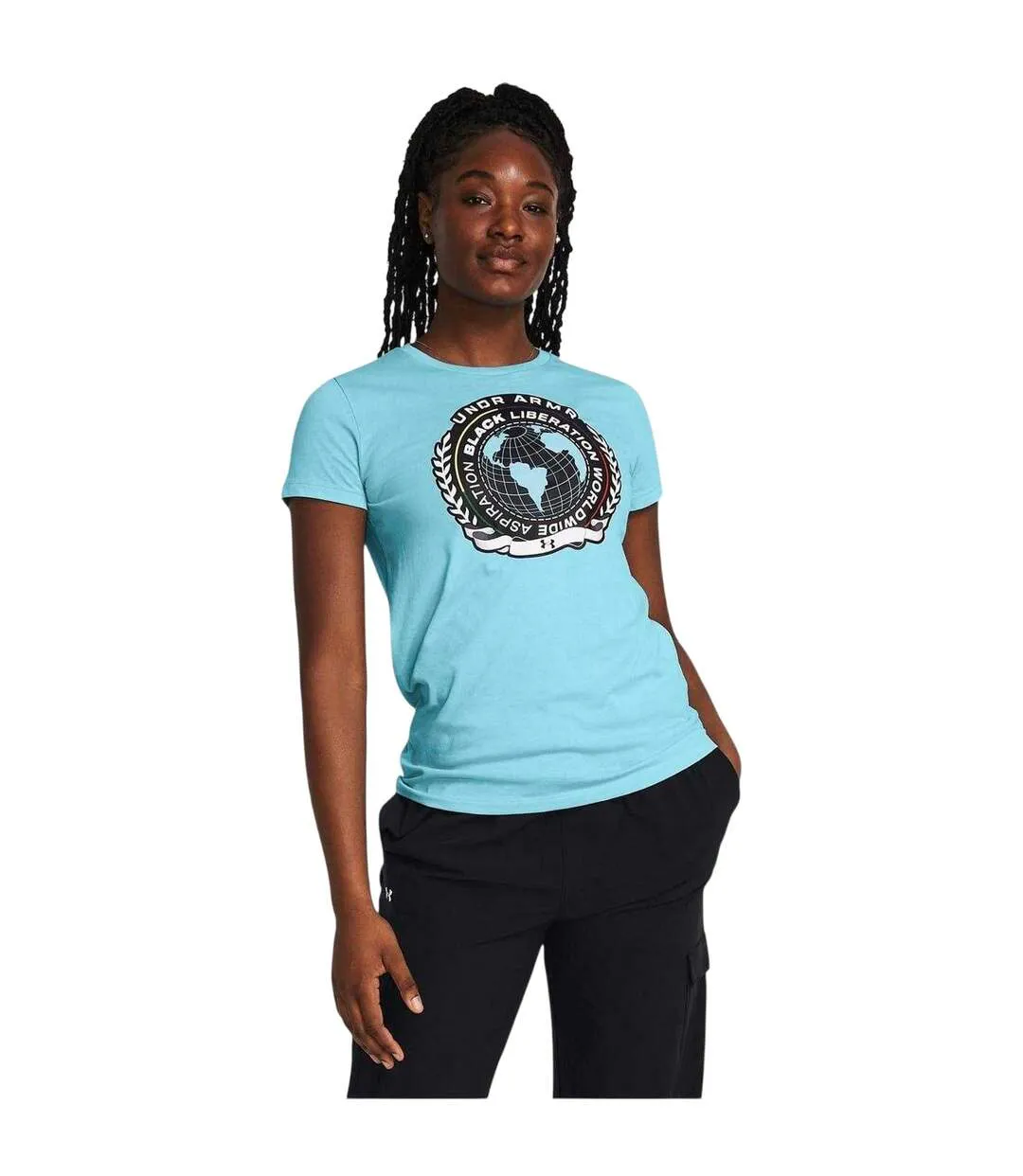 T-shirt Black History Month Femme Bleu Under Armour-4