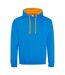 Sweat À Capuche Varsity Adulte Bleu Saphir Orange Vif Awdis-1