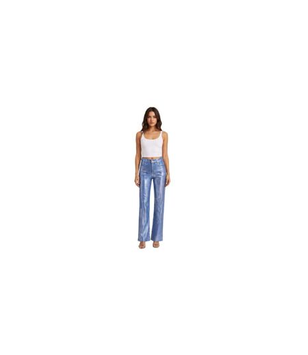 Womens/ladies Soho Metallic 5 Pockets Trousers Blue AmyLynn