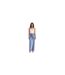 Womens/ladies Soho Metallic 5 Pockets Trousers Blue AmyLynn-1