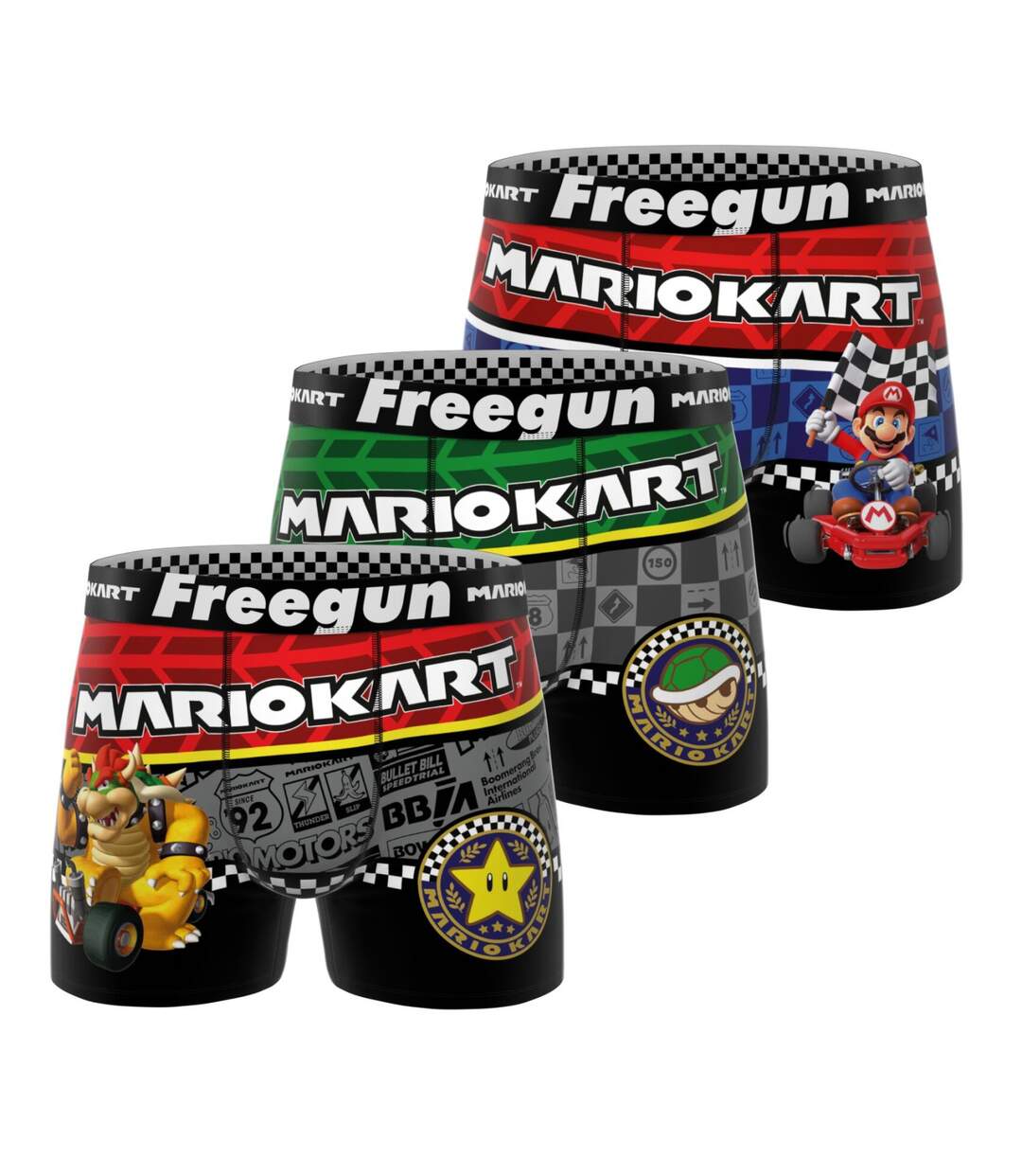 Lot de 3 boxers homme Super Mario Kart Freegun-1