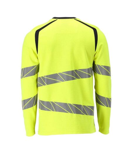 T-shirt Manches Longues Accelerate Multisafe Homme Jaune Fluo Bleu Marine Foncé Mascot