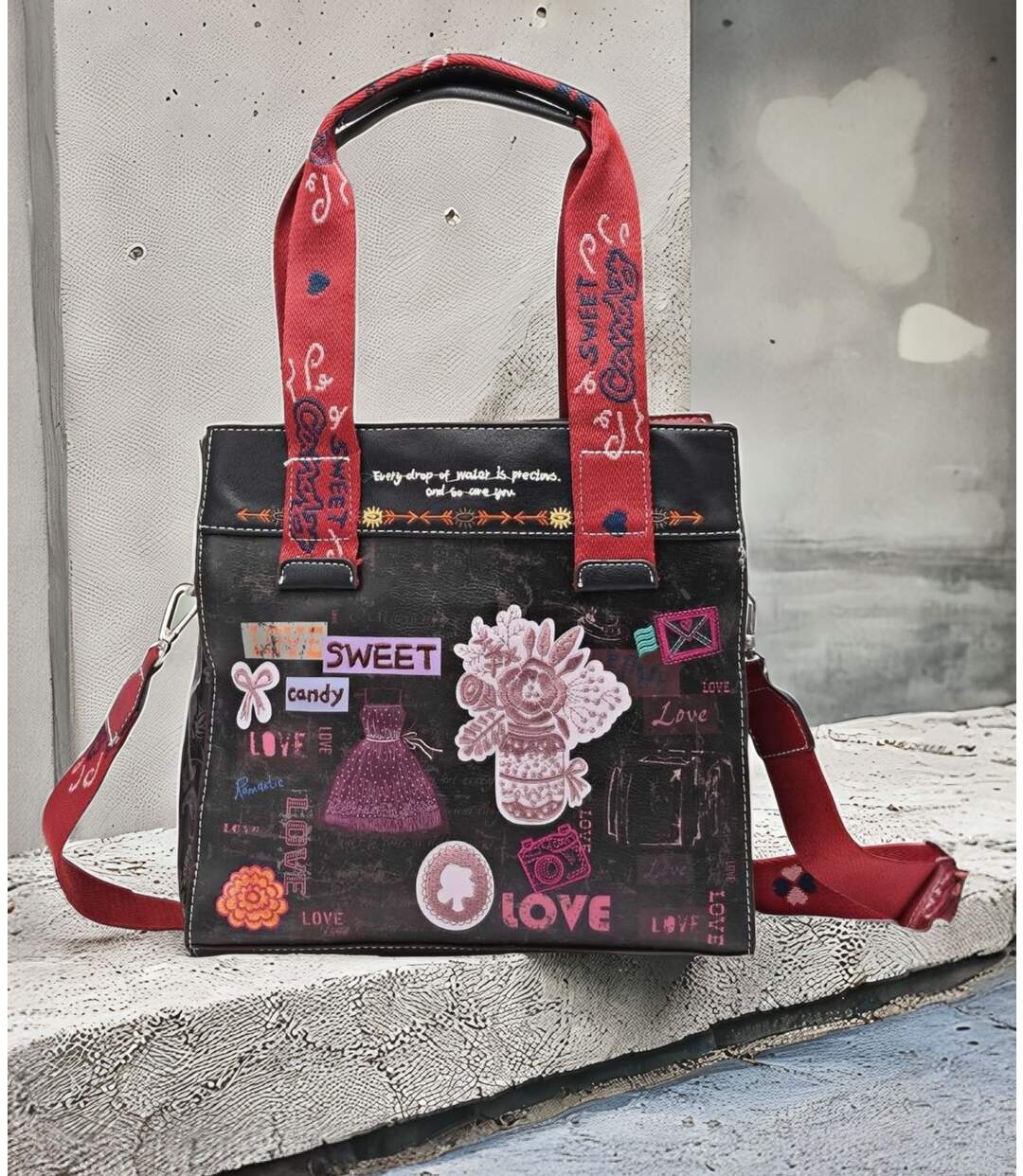 Sac à  Main Chic Noir avec Poignées Confortables pour Femme-5