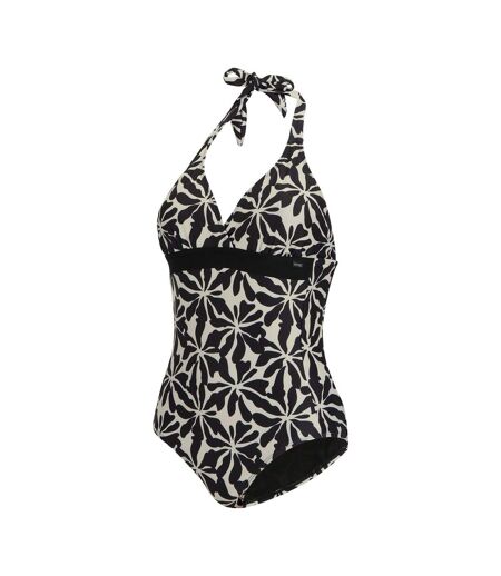 Womens/ladies Flavia Ii Abstract Floral One Piece Swimsuit Beige Regatta