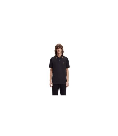 Polo Motif/style Double Pointe Homme Noir Bleu Fred Perry