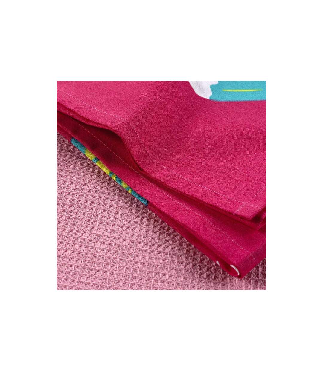 Lot de 2 Torchons Enfant Mini Fée 50x70cm Rose-2