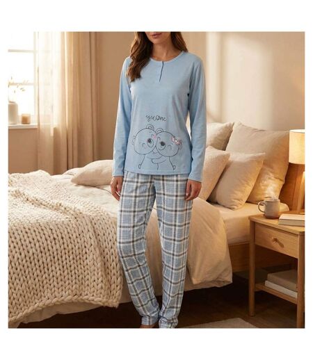 OZABI Ensemble Pyjama Long Femme Haut Manches Longues
