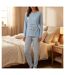 OZABI Ensemble Pyjama Long Femme Haut Manches Longues-2