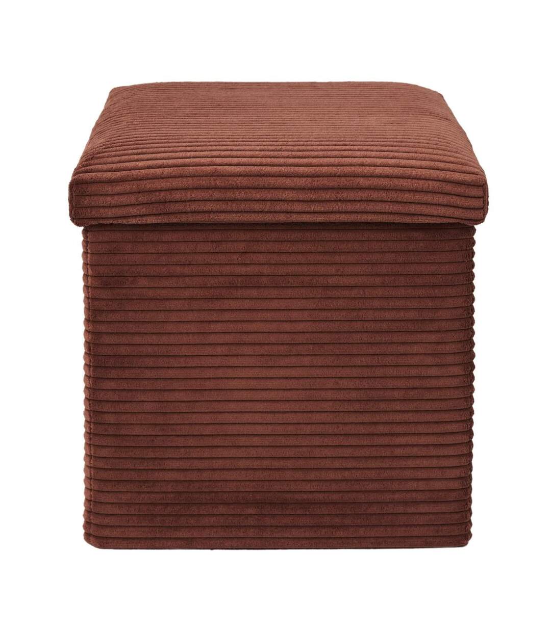 Pouf Coffre Pliable Côtelé Scott 38cm Terracotta-2