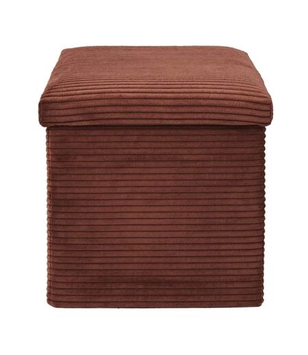 Pouf Coffre Pliable Côtelé Scott 38cm Terracotta