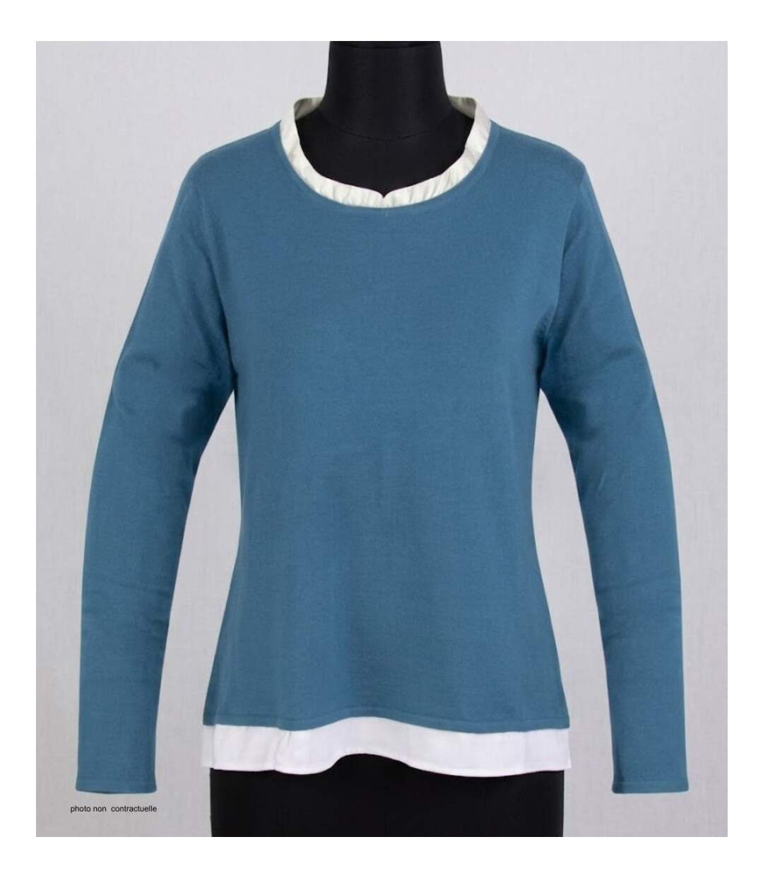 Pull Femme 2-en-1 PULF2004A – Élégance Trompe-l'Œil et Confort Absolu-3