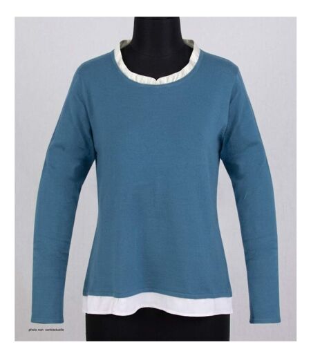 Pull Femme 2-en-1 PULF2004A – Élégance Trompe-l'Œil et Confort Absolu