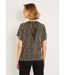 T-shirt court maille brillante jacquard dentelle-2