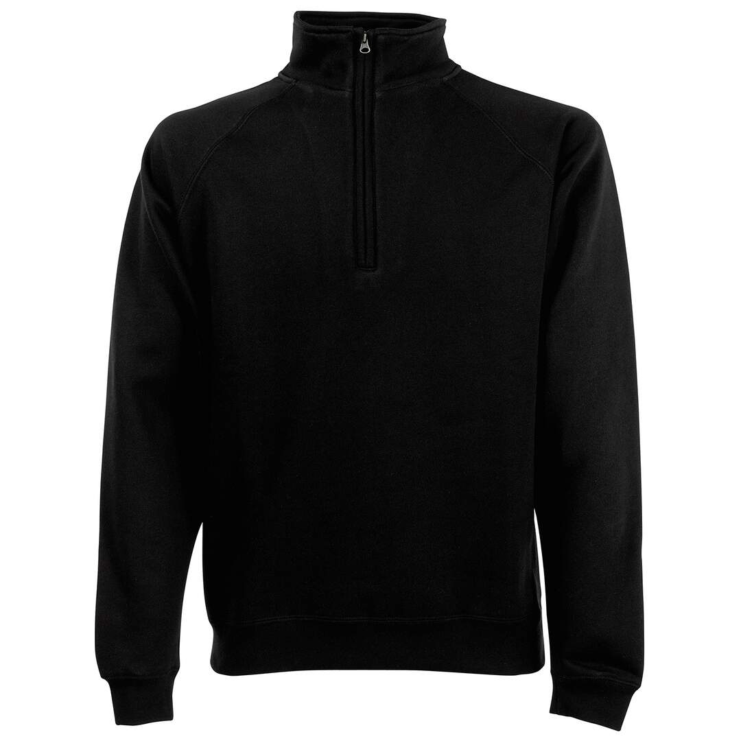 Sweat-shirt classique 80/20 à col zippé pour hommes noir Fruit of the Loom-1