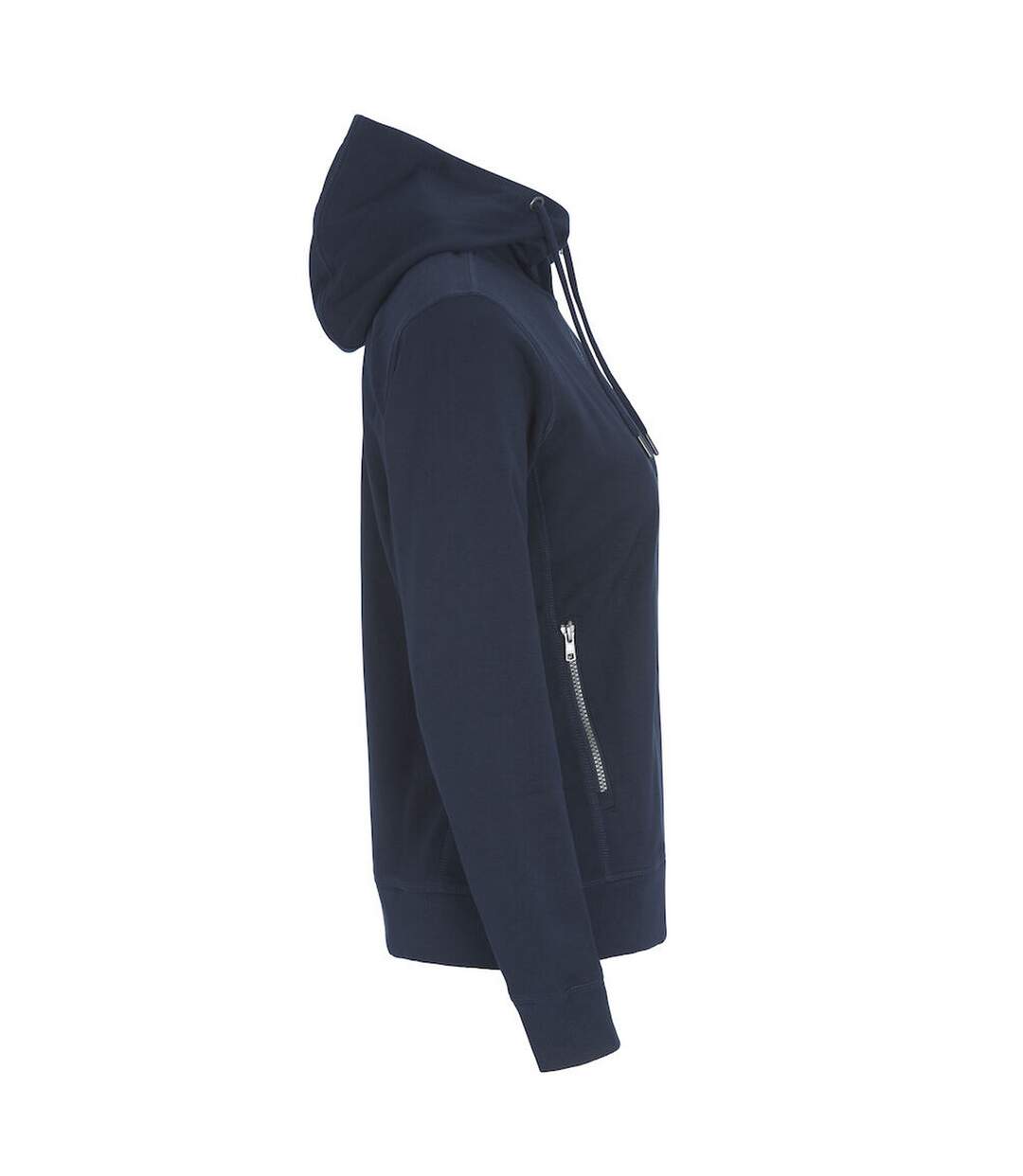 Womens/ladies French Terry Full Zip Hoodie Navy Cottover-3