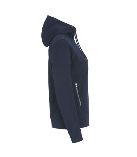 Womens/ladies French Terry Full Zip Hoodie Navy Cottover