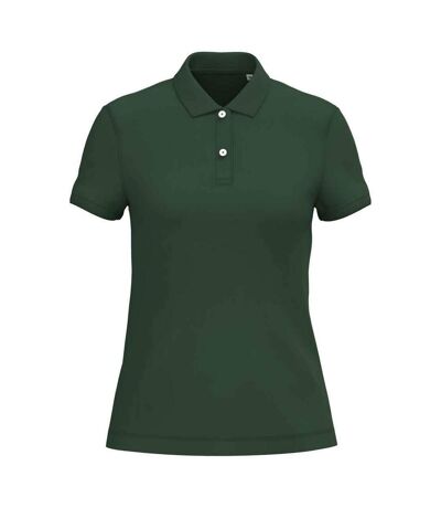 Womens/ladies Pique Polo Shirt Forest Green Native Spirit