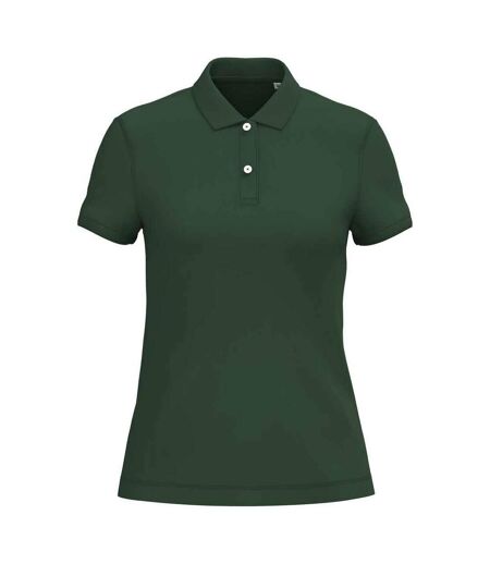 Womens/ladies Pique Polo Shirt Forest Green Native Spirit