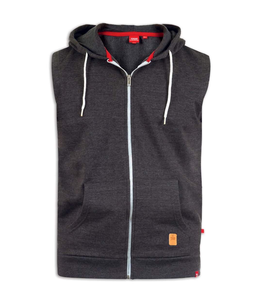 Duke Mens Blake Kingsize Sleeveless Hoody (Charcoal Melange) - UTDC194-2