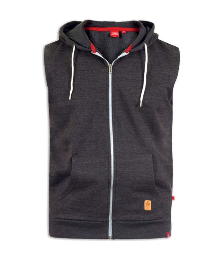 Duke Mens Blake Kingsize Sleeveless Hoody (Charcoal Melange) - UTDC194