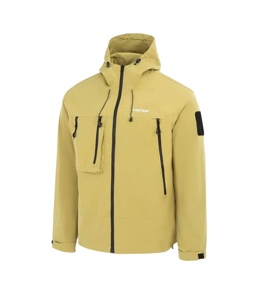 Mens Windproof Hooded Windbreaker Yellow Firetrap-3