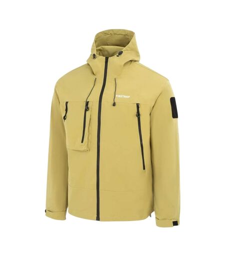 Mens Windproof Hooded Windbreaker Yellow Firetrap