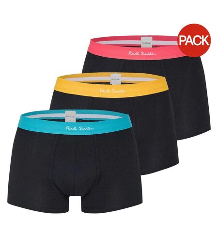 Pack Of 3  Mens Logo Cotton Boxer Shorts  Black Multicoloured Paul Smith
