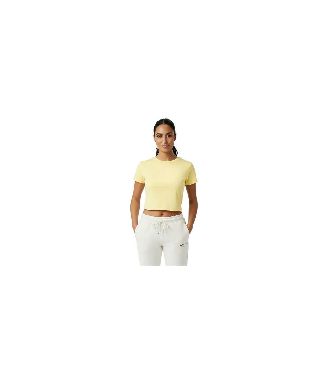 T-shirt Court Motif/style 1 Femme Crème Jack Wills-1