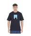 T-shirt Motif/style Imprimé Graphique Live Forever Adulte Bleu Marine Oasis-1