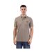 Mens Checked Collar Cotton Polo Shirt Stone Weekend Offender-2