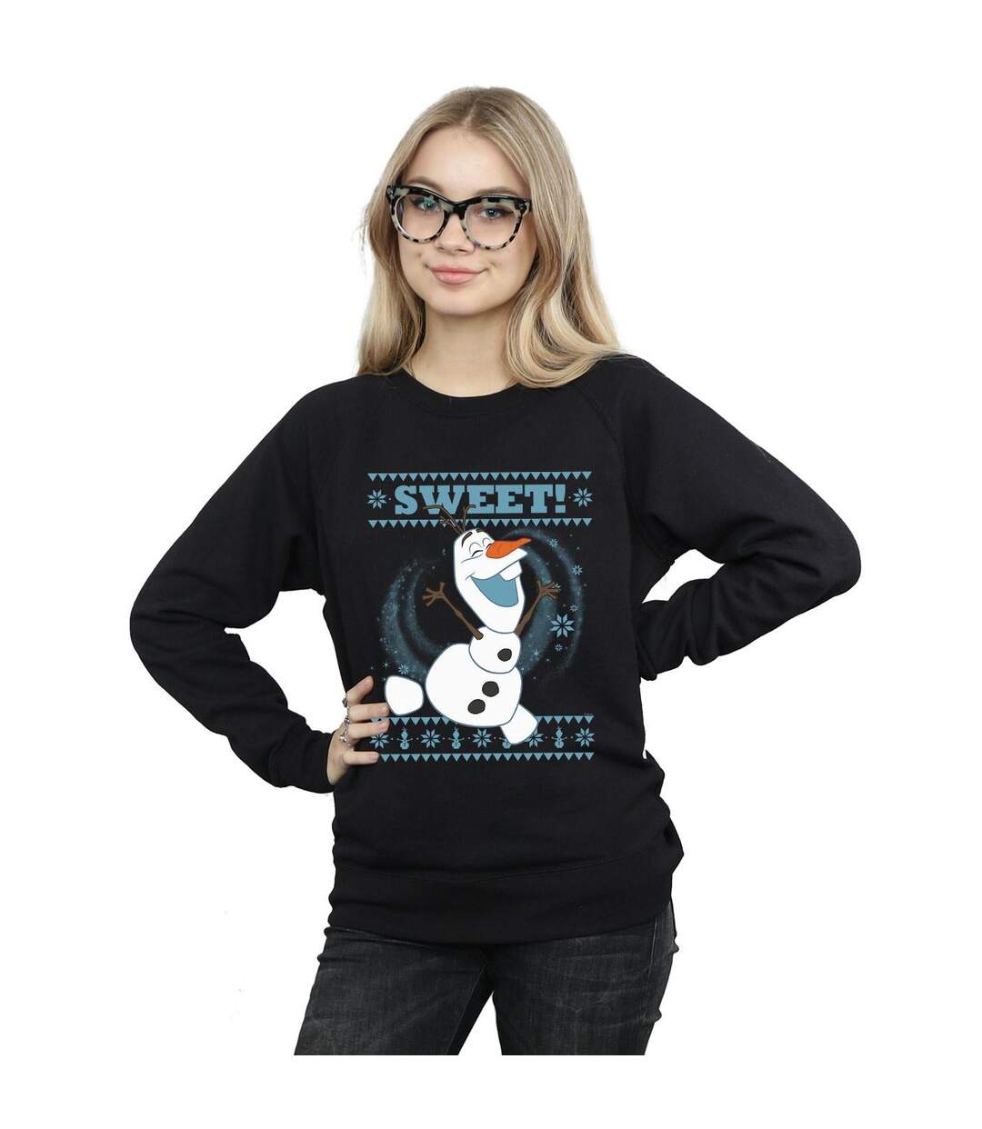 Disney - Sweat FROZEN OLAF SWEET CHRISTMAS - Femme (Noir) - UTBI19136-2