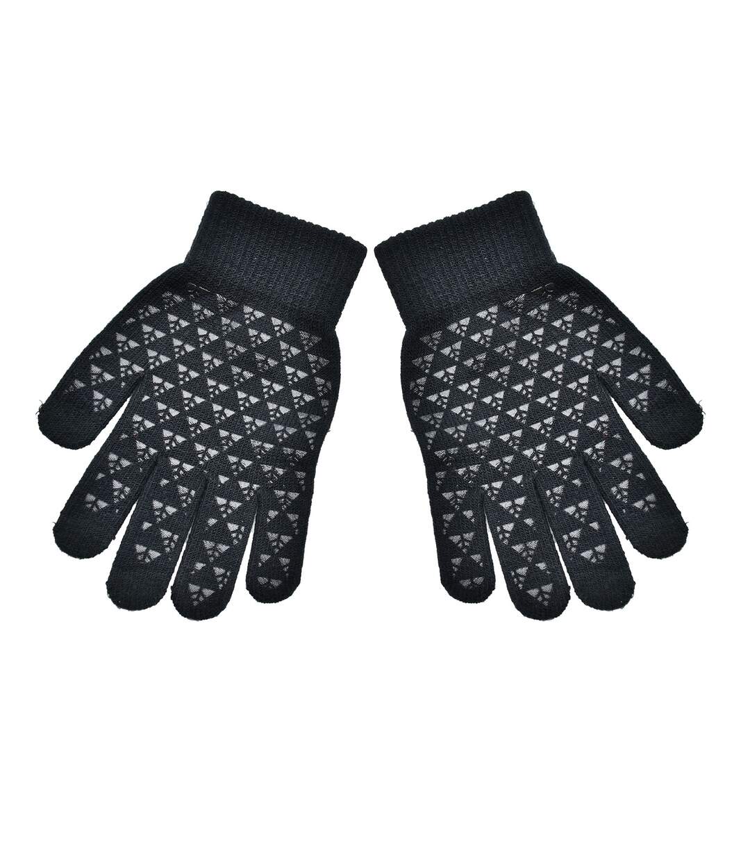 Unisex adult knitted winter gloves black Six Peaks-2