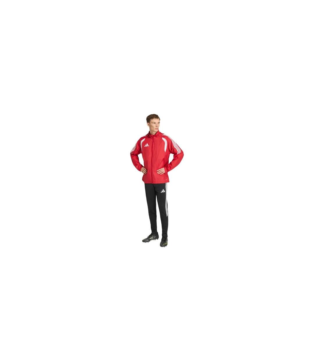 Coupe-vent Motif/style 3 Rayures Tiro Homme Rouge Adidas-1