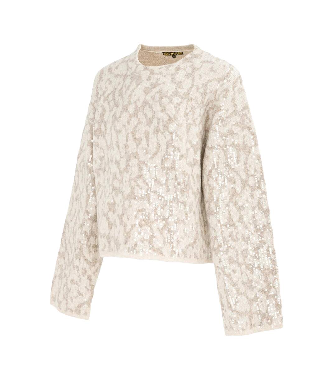 Pull Motif/style Imprimé Léopard Femme Beige Gris Biba-3