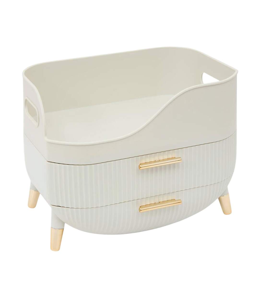 Organiseur 2 Tiroirs Alba 26cm Beige-1