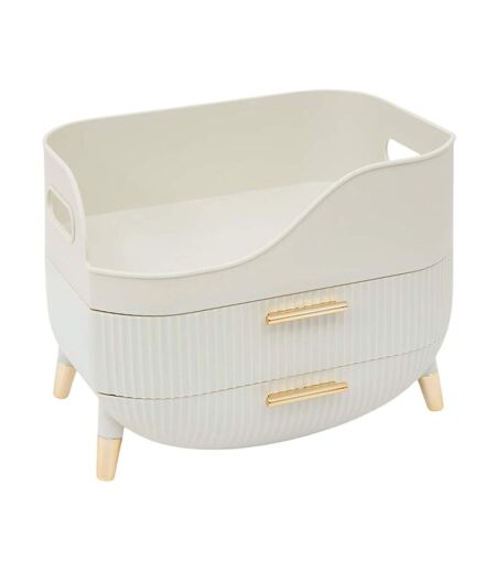 Organiseur 2 Tiroirs Alba 26cm Beige