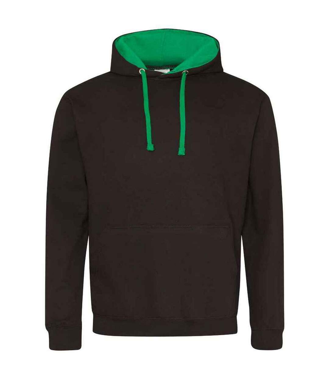 Womens/ladies varsity hoodie jet black/kelly green Awdis