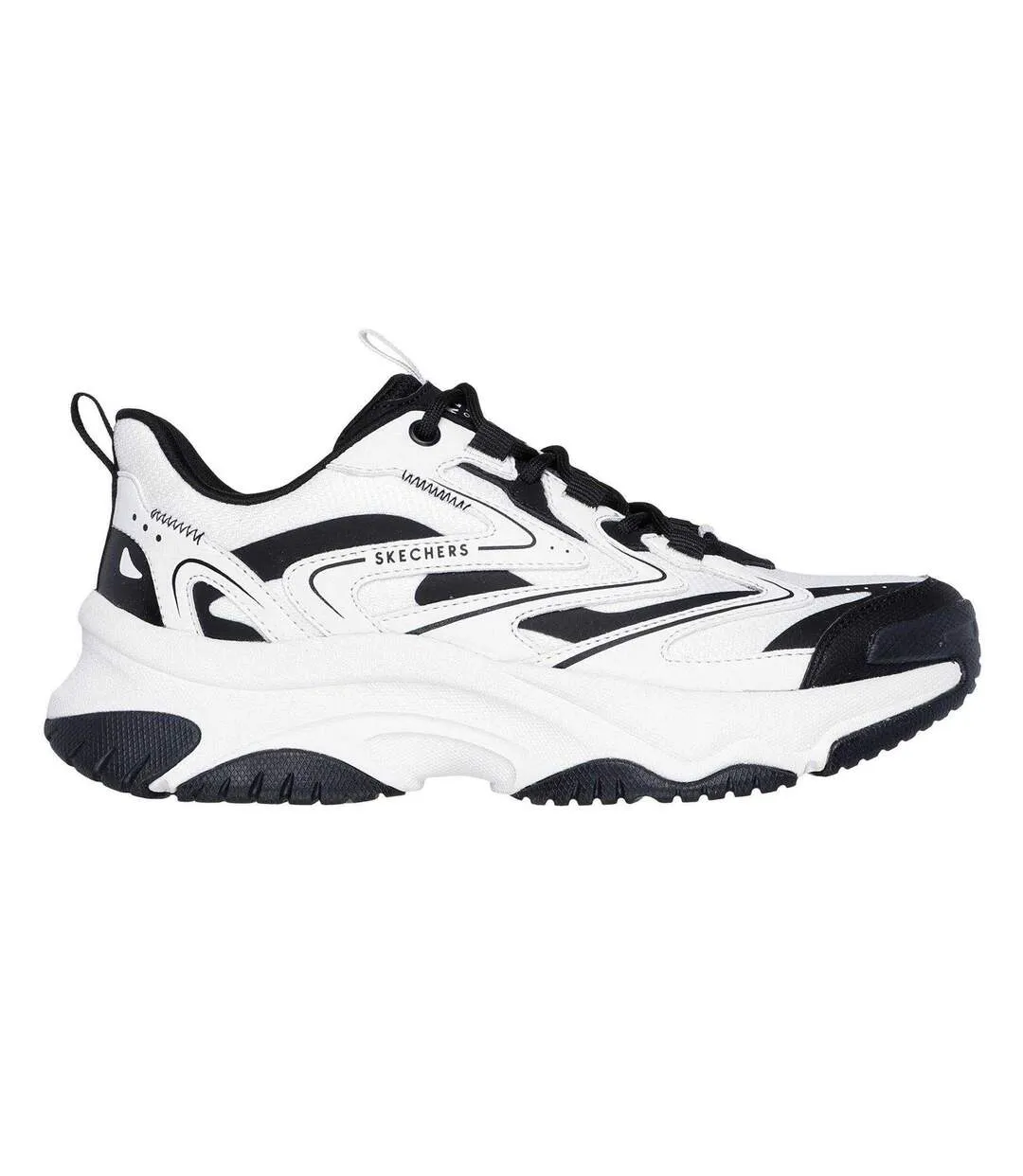 Womens/ladies Moonhiker Logo Trainers White Black Skechers-3