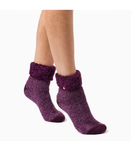 Ladies Non Slip Thermal Low Cut Ankle Slipper Bed Socks with Grips