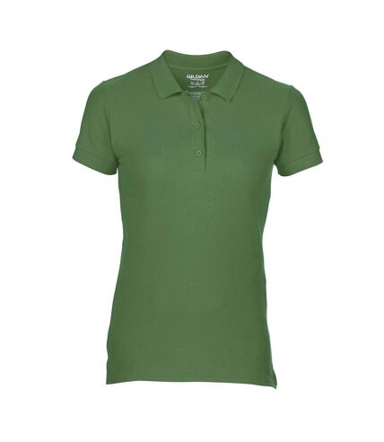 Gildan Womens/Ladies Premium Cotton Sport Double Pique Polo Shirt (Military Green)