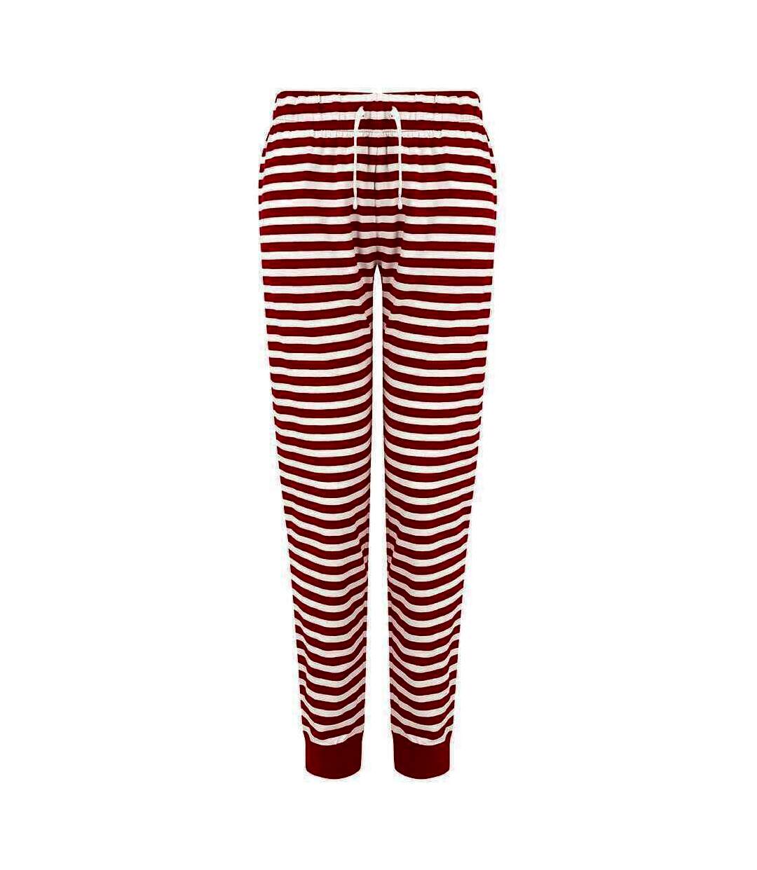 Skinni Fit Pantalon confort à revers pour femmes/femmes (Rouge / blanc) - UTRW7997