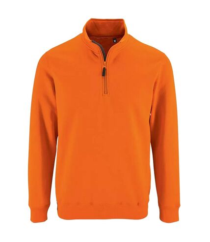 SOLS Mens Stan Contrast Zip Neck Sweatshirt (Orange) - UTPC3172