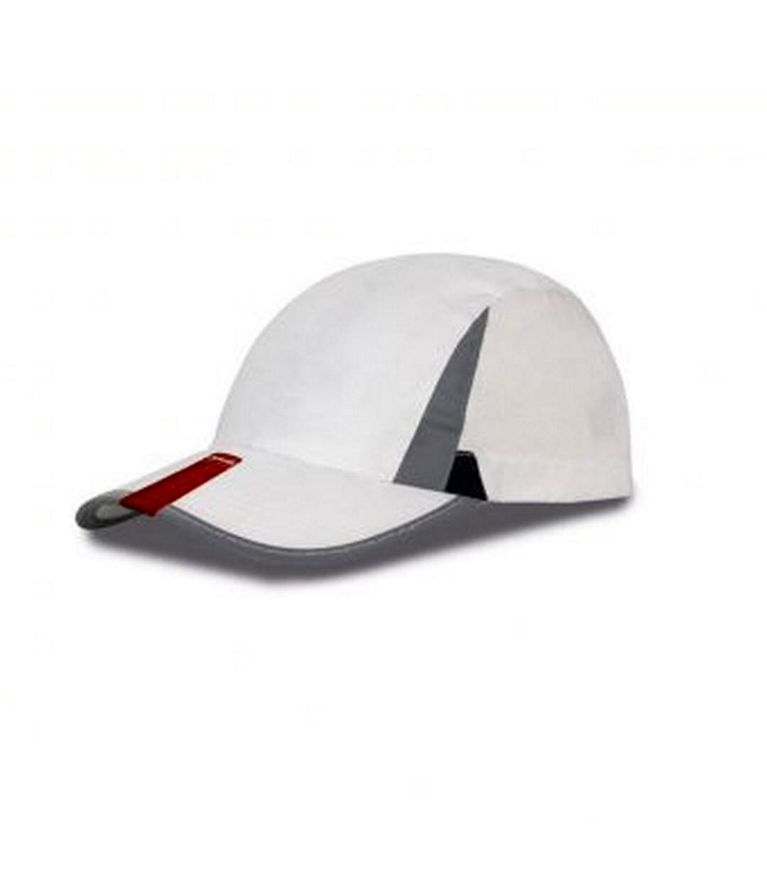 Casquette de sport à bandes réfléchissantes adulte unisexe blanc/noir Spiro