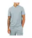 Mens Ribbed Quarter Zip Short-sleeved Polo Shirt Duck Egg Blue Brave Soul-2