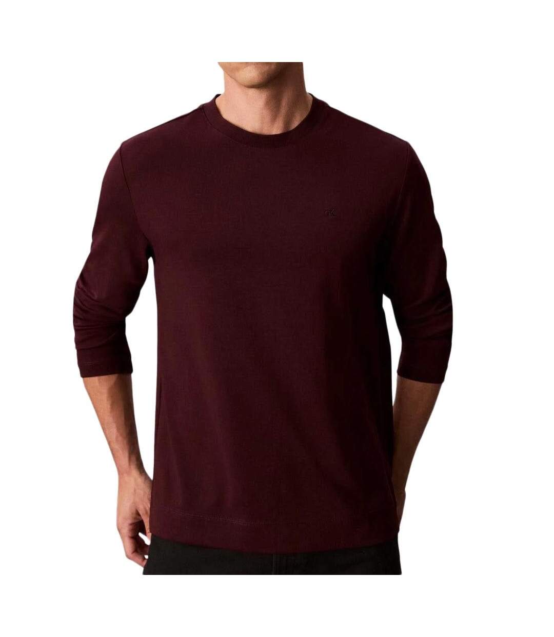 T-shirt manches longues marron homme calvin klein jeans luxe-1