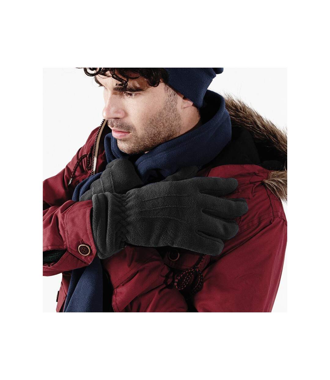 Beechfield Unisex Suprafleece Anti-Pilling Thinsulate Thermal Winter Gloves (Black) - UTRW235-3