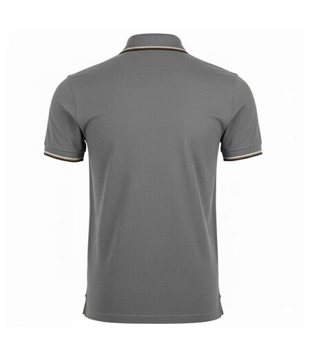 Mens Tipped Polo Shirt Grey Aquascutum