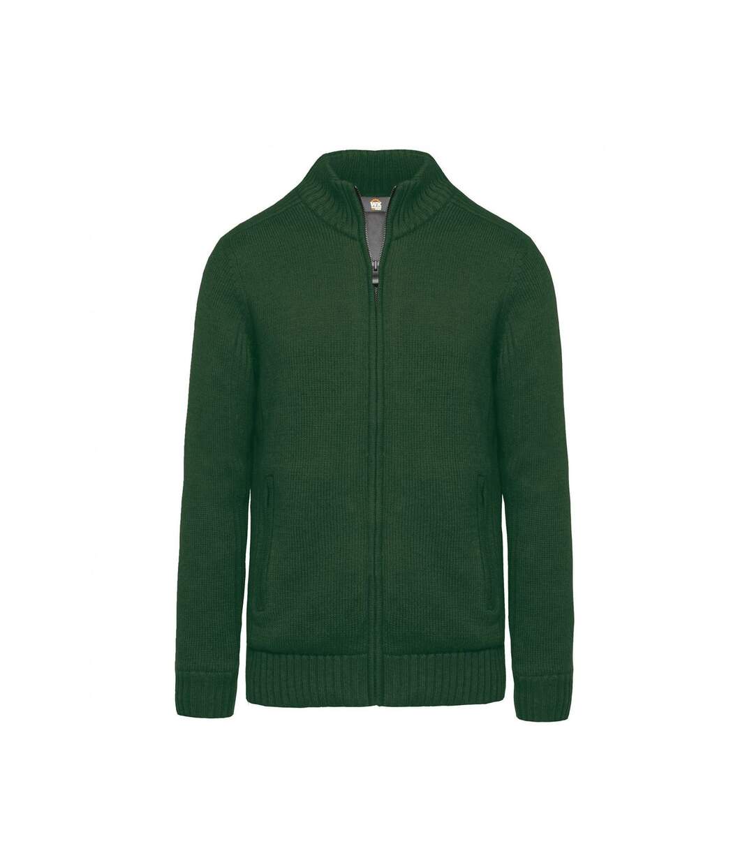 Gilet cardigan doublé polaire - HOMME - WK959 - vert forêt